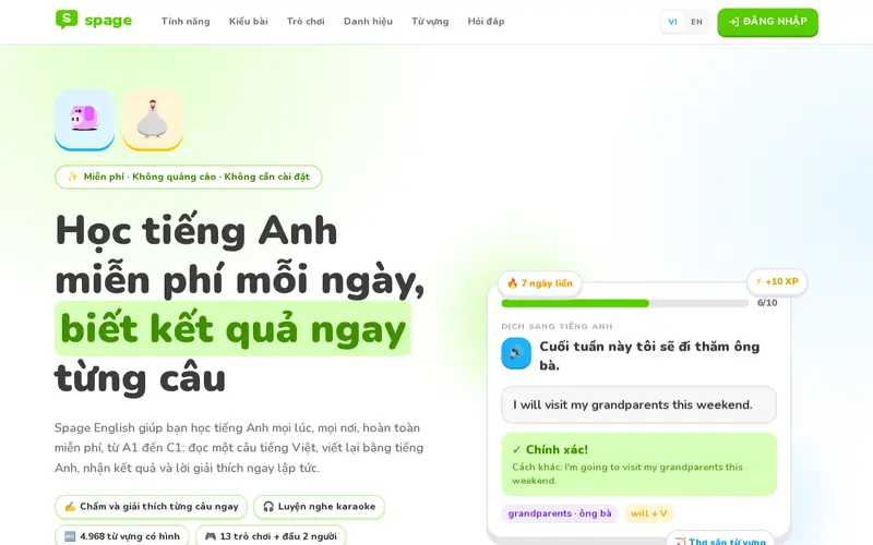 Ảnh chụp Học tiếng Anh online miễn phí, mọi lúc mọi nơi | Spage Engli